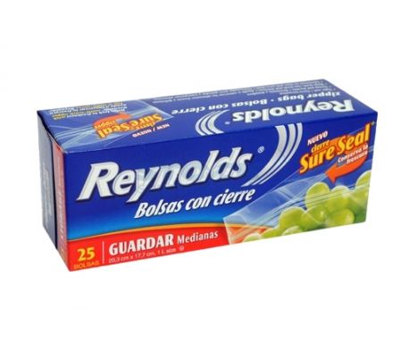 BOLSAS REYNOLDS C/CIERRE HERMET 25 U 17,3X17,7 CM 
