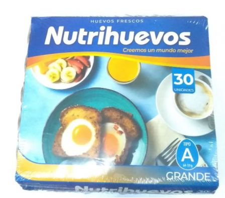 HUEVOS NUTRIHUEVOS TIPO A 30 UNID CARTON 