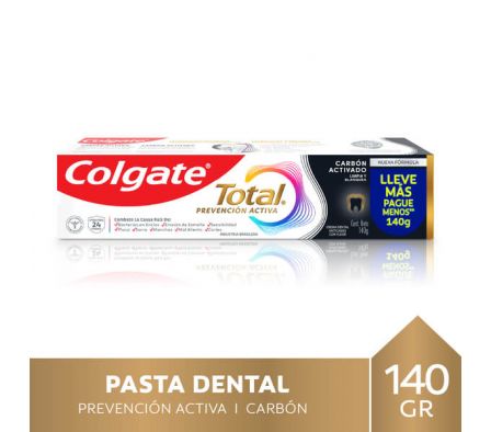 CREMA DENTAL COLGATE TOTAL 12 CARBON ACTIVADO 140G