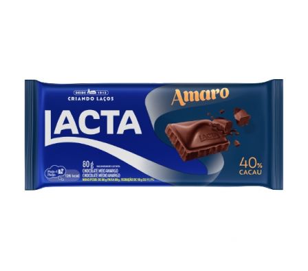 CHOCOLATE LACTA AMARGO TABLETA 90GR