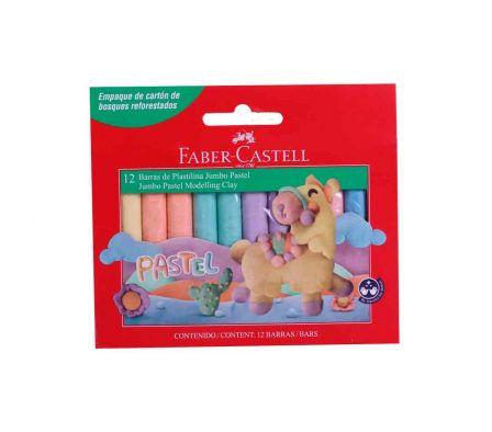 PLASTILINA FABER PASTEL 12 COLORES EN CAJITA