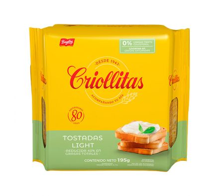 TOSTADAS CRIOLLITAS LIGHT 195G