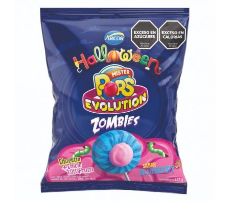 CHUPETIN MISTER POPS HALLOWEEN ZOMBIES 18G