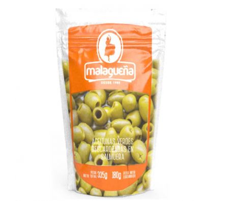 ACEITUNAS VERDES MALAGUEÑA DESCAROZADAS DOYPACK 33