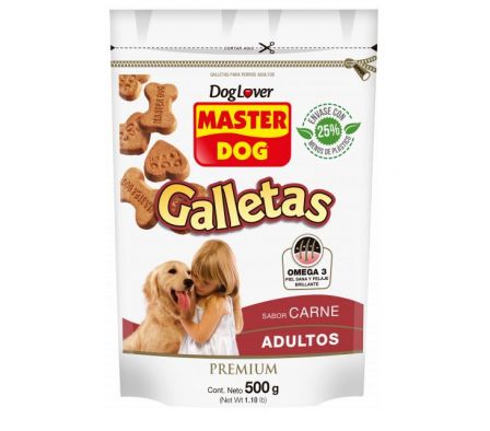 ALIM.P/PERRO ADULTO MASTER D. GALLETA CARNE 500GR