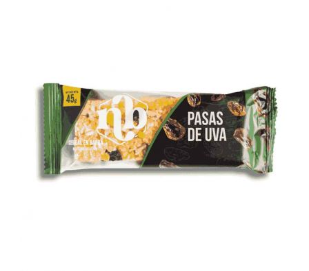BARRA DE CEREAL NATURAL BARS PASAS DE UVA 45GR