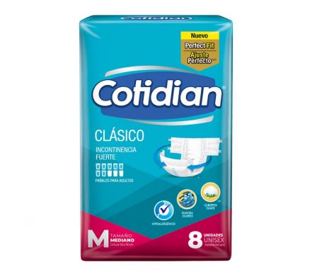 PAÑAL ADULTO COTIDIAN CLASICO TANGA MEDIANO 8UN
