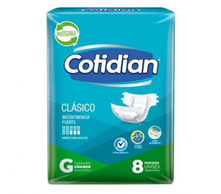 PAÑAL ADULTO COTIDIAN CLASICO TANGA GRANDE 8UN