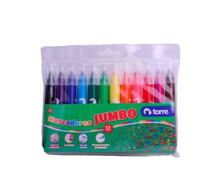 MARCADORES TORRE DE DIBUJO JUMBO 12 COLORES