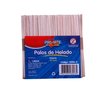 PALITOS DE HELADO DELGADO DE MADERA 50 UN