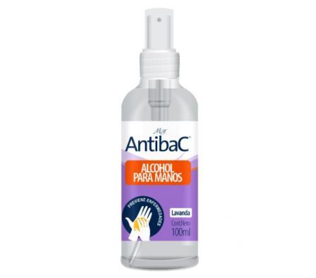 ALCOHOL SANITIZANTE P/MANOS ANTIBAC LAVANDA 100ML
