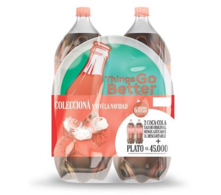 GASEOSA COCA COLA RA 3LX2 + PLATO SMK