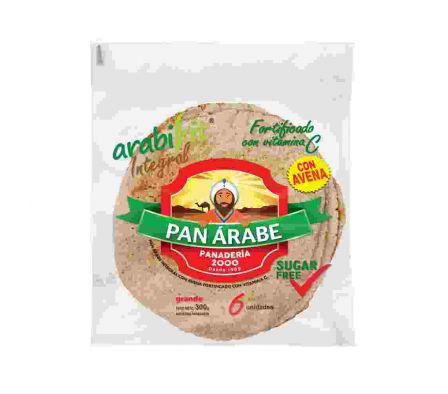 PAN ARABE PANADERIA 2000 INTEGRAL GRANDE X 6 UN