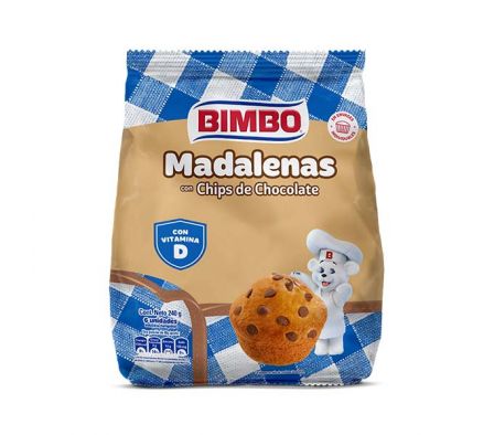 MADALENAS BIMBO VAINILLA CON CHIPS FLOW 6UN 240GR 