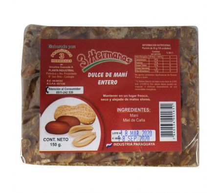 DULCE DE MANI ENTERO 3 HERMANAS 150 GR