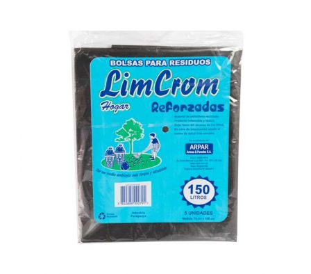 BOLSA DE RESIDUOS REFORZADO 150 LT X 5 UN