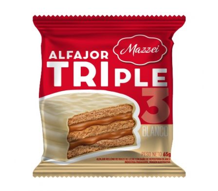 ALFAJOR CON BAN~O DE CHOCOLATE BLANCO 65GR