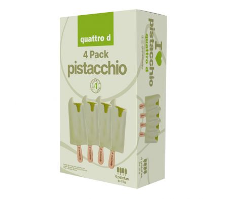 PACK HELADO QUATTRO D PISTACCHIO 4 X UN.