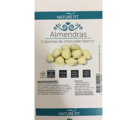 ALMENDRAS BAÑADA EN CHOCOLATE BLANCO 35 GR.