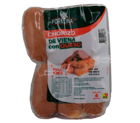 CHORIZO LA PORKCINA  DE VIENA C/QUEO EN 6 UN