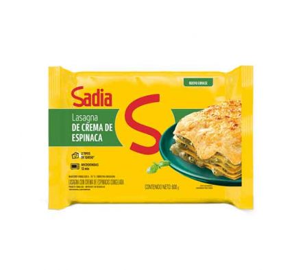  LASAGÑA CREMA DE ESPINACA SADIA  X UN