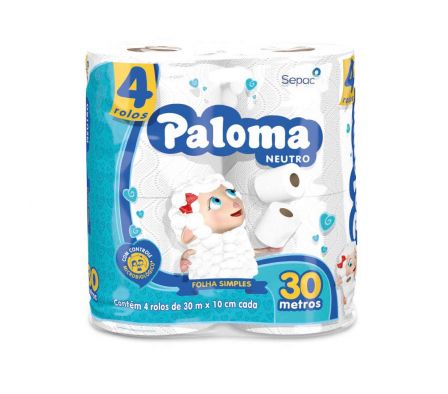 PAPEL HIG. PALOMA NEUTRO X 4 UNDS