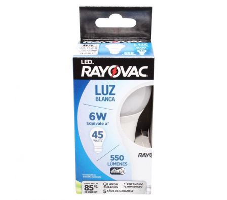 FOCO RAYOVAC LED BLANCA 6W
