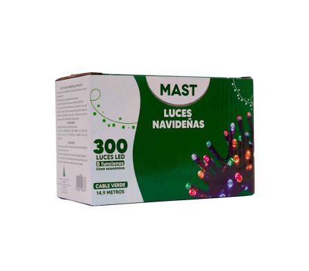 LUZ NAVIDEÑA 300 L LED 14.9 MTS MULTICOLOR S/CONEC