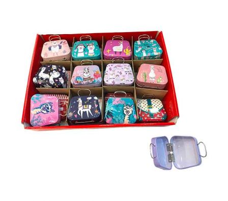 POTE C/DISEÑO LLAMA/MALETA 5,5X6,5CM METAL REF 941