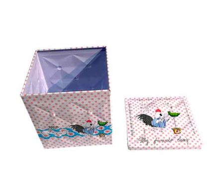 POTE CUADR. GALLO 9X9X9CM METAL REF 9412-90